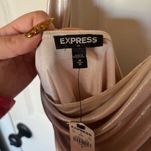 Medium Express Shimmery Champagne Top with open back